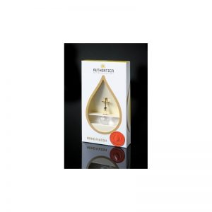 Empaque de lujo con burbuja base plana con agua del río Jordán, oro laminado 24k-103
