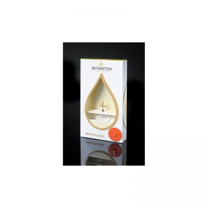 Empaque de lujo con colgante base plana con agual del río Jordán, oro laminado 24k-109