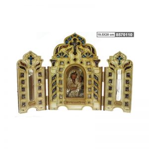 Tríptico de la Virgen María con tierra y agua-124