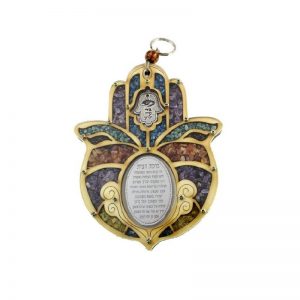 Hamsa con piedras y bendición de la casa-146
