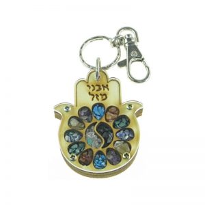 Llavero de Hamsa con piedras-159
