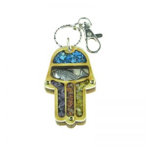 Llavero de Hamsa con figura de pez-162