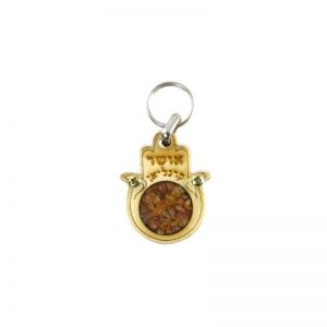 Llavero de hamsa con piedra de la Felicidad-178