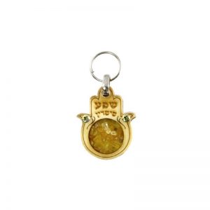 Llavero de hamsa con piedra de la Abundancia-180