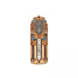 Mezuzá pequeño con Oracion y piedras semi preciosas-202