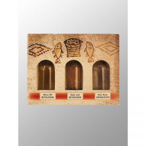 Caja con 3 esencias de Tierra Santa, agua, tierra y aceite-226
