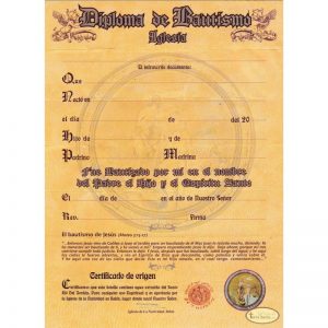Agua del río Jordán con Certificado de Bautismo-518