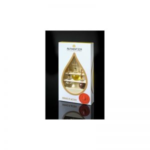 Empaque de lujo con trío de colgantes en base plana con agua, aceite y tierra, oro laminado 24k-84