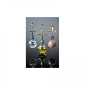 Empaque de lujo con trío de colgantes con agua, aceite y tierra, oro laminado 24k-86