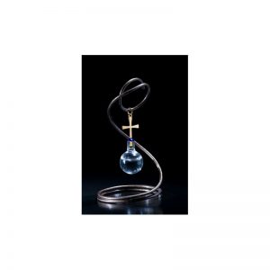 Empaque de lujo con colgante de espiral con agua del río Jordán, oro laminado 24k-93
