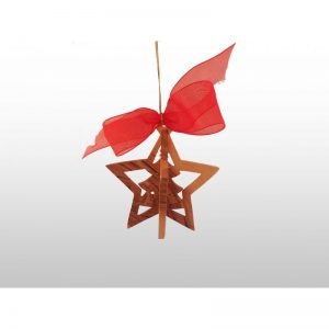 Adorno Colgante Navideño - 3D - Hecho a mano de madera de olivo-263