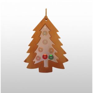 Adorno Colgante Navideño Escarchado - Hecho a mano de madera de olivo-275