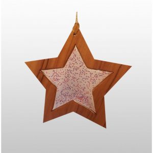 Adorno Colgante Navideño Escarchado - Hecho a mano de madera de olivo-277