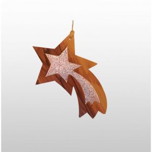 Adorno Colgante Navideño Escarchado - Hecho a mano de madera de olivo-278