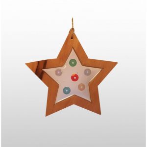 Adorno Colgante Navideño Escarchado - Hecho a mano de madera de olivo-279