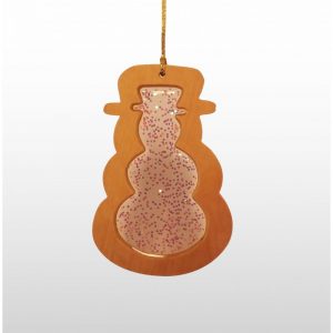 Adorno Colgante Navideño Escarchado - Hecho a mano de madera de olivo-281