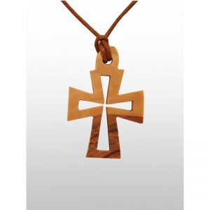 Colgante Cruz Varios Diseños - Hecho de madera de olivo - Pequeño-307
