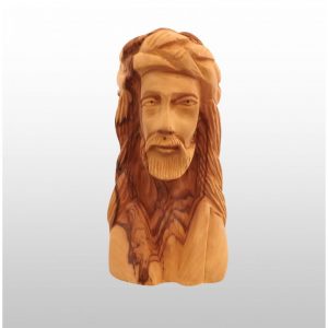 Escultura cabeza de Jesús, hecho a mano de madera de olivo-335