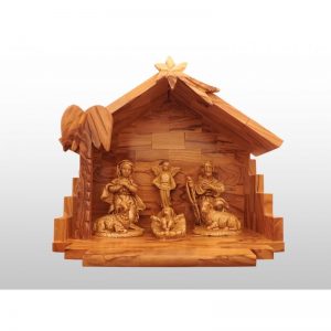 Pasito Navideño – Hecho a mano de Madera de Olivo y Figuras de Yeso-347