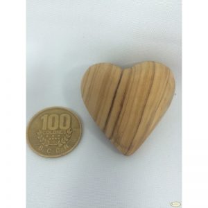 Corazón hecho a mano de madera de olivo - Pequeño
